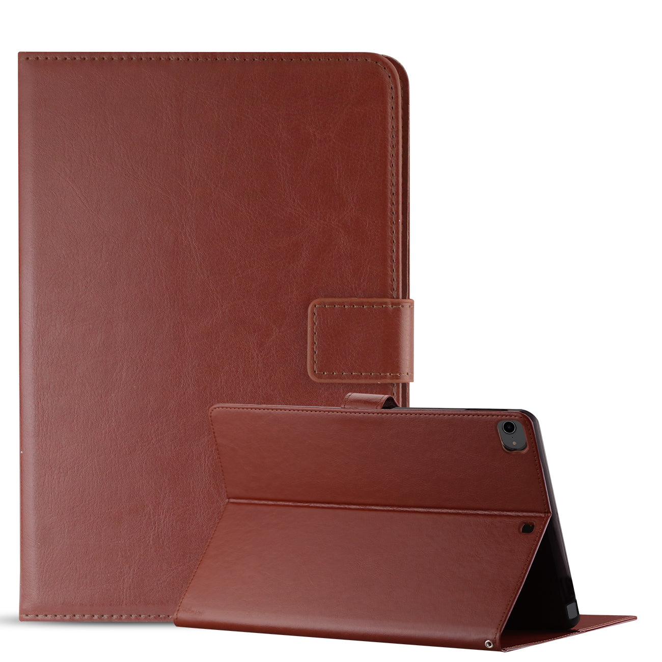 Reiko Leather Folio Cover Protective Case for 8" iPad mini 4/5/6 In Brown