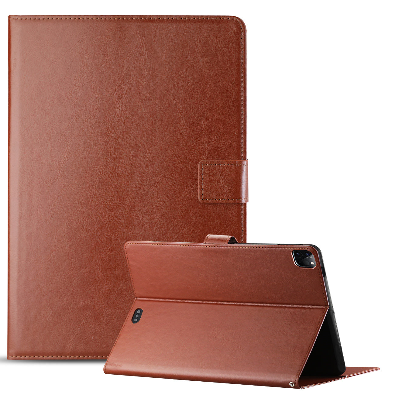 Reiko Leather Folio Cover Protective Case for 12.9" iPad Pro In Brown