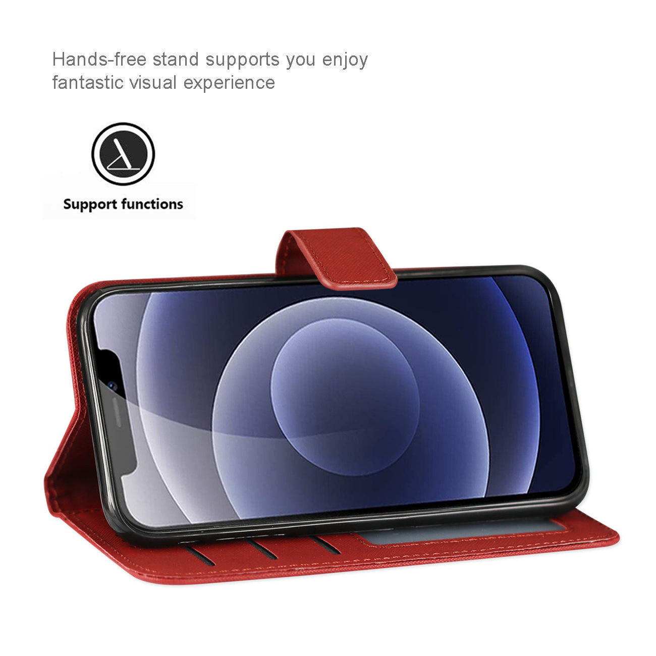 Case Slim Stand With Card Slots Apple iPhone 12 Mini Red Color
