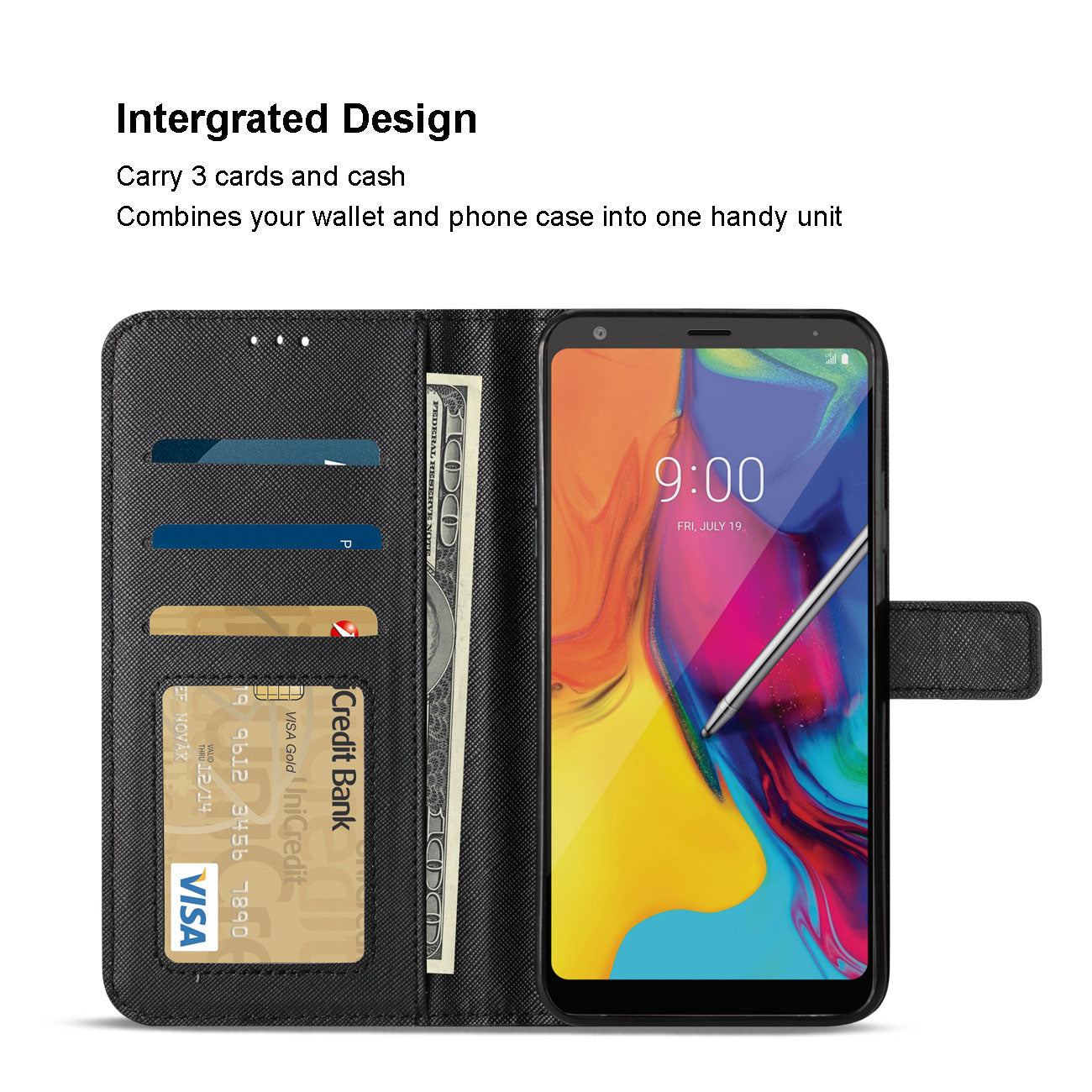 Wallet Case 3-In-1 LG Stylo 5 Black