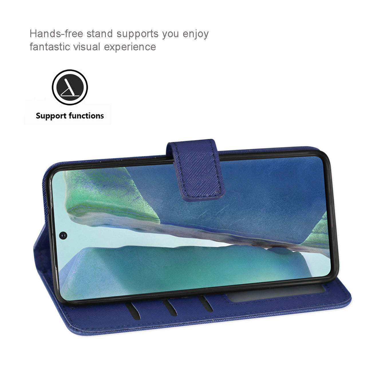 Case Slim Stand With Card Slots Samsung Galaxy Note 20 Blue Color