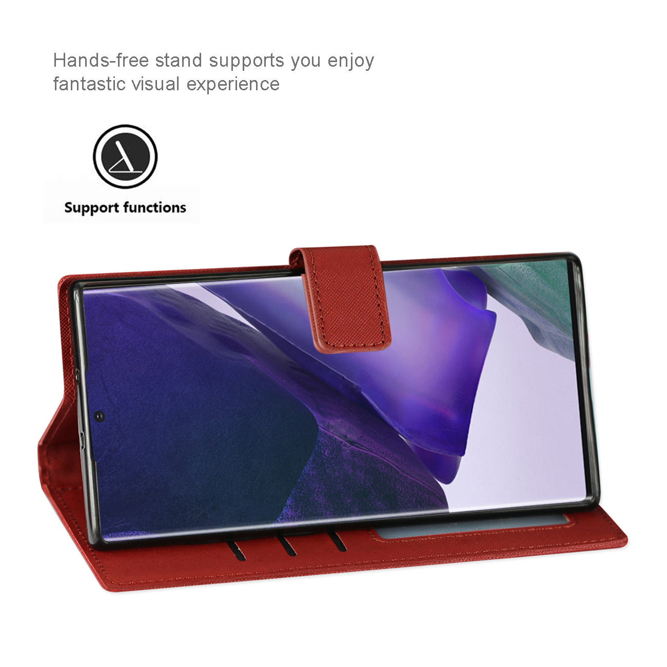 Case Slim Stand with Card Holder Slots Samsung Galaxy Note 20 Ultra Red Color