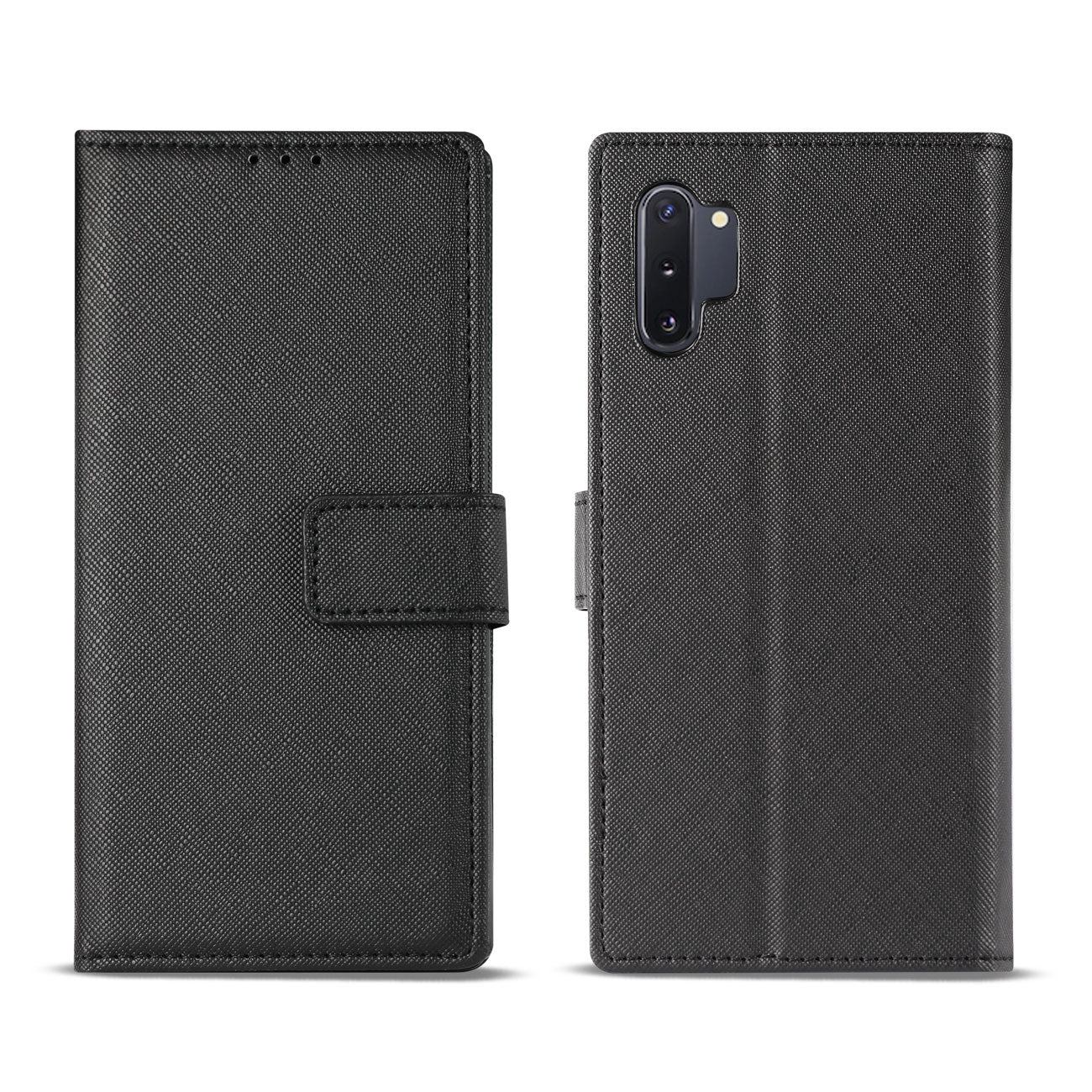 Wallet Case 3 In 1 Samsung Galaxy Note 10 Plus Black Color