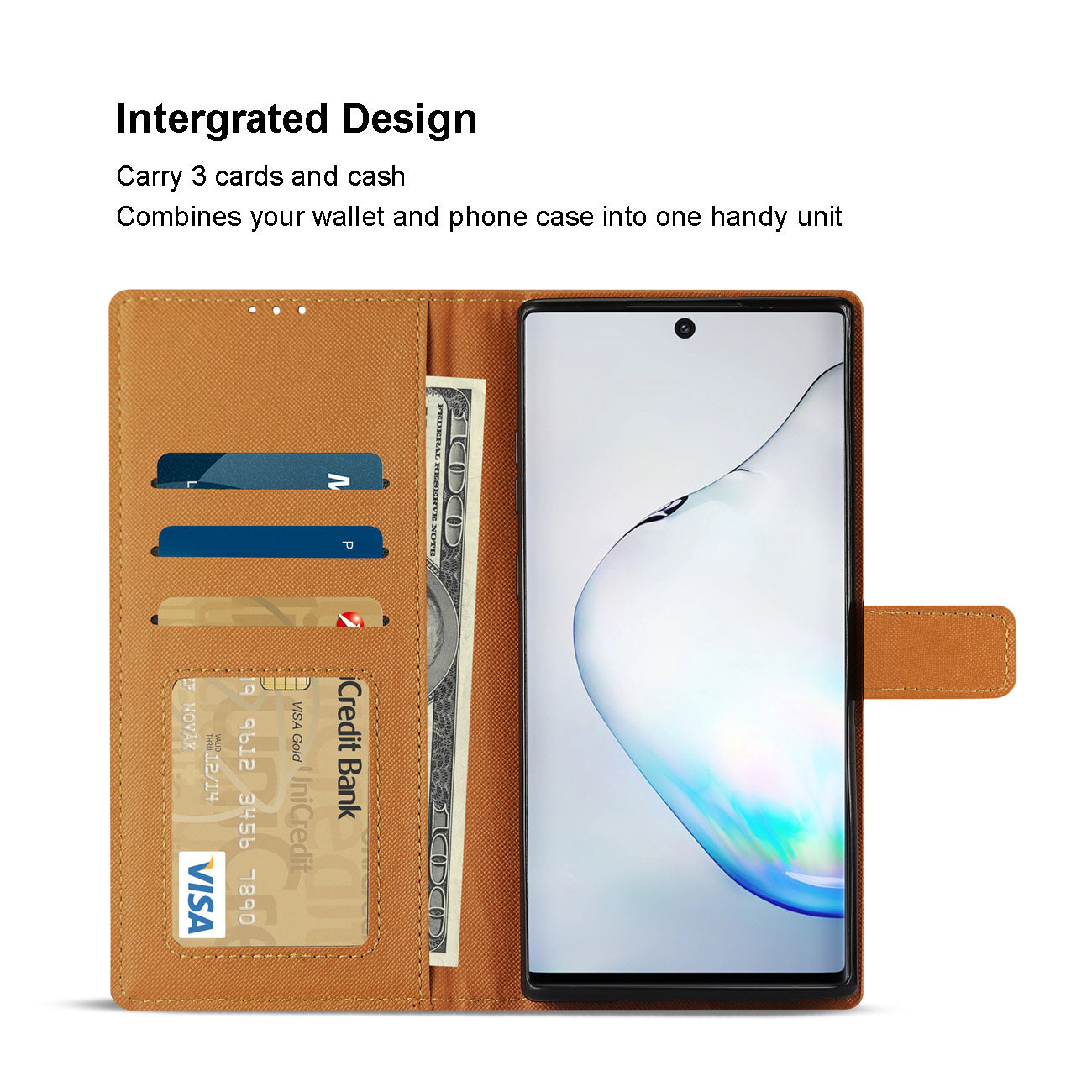 Wallet Case 3 In 1 Samsung Galaxy Note 10 Plus Brown Color