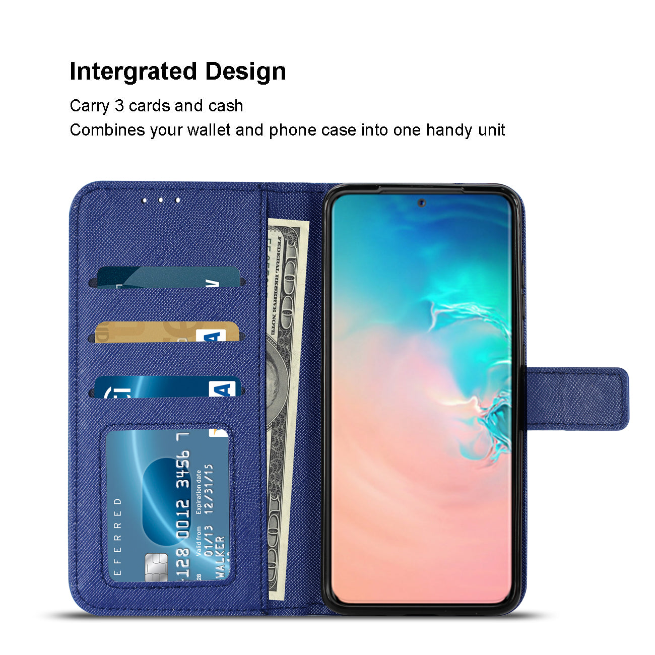 Wallet Case 3-In-1 Reiko Samsung Galaxy S20 Blue Color