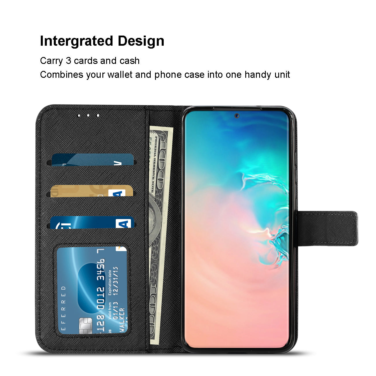Wallet Case 3-In-1 Reiko Samsung Galaxy S20 Ultra Black Color