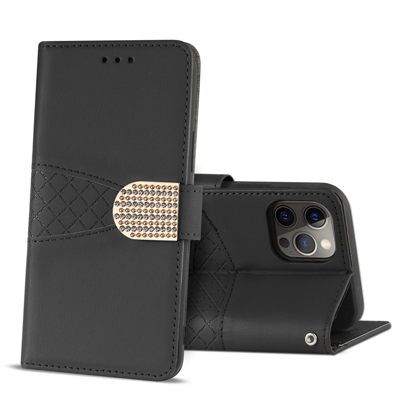 Reiko 3-In-1 Wallet Case for IPHONE 12/ IPHONE 12 PRO In Black