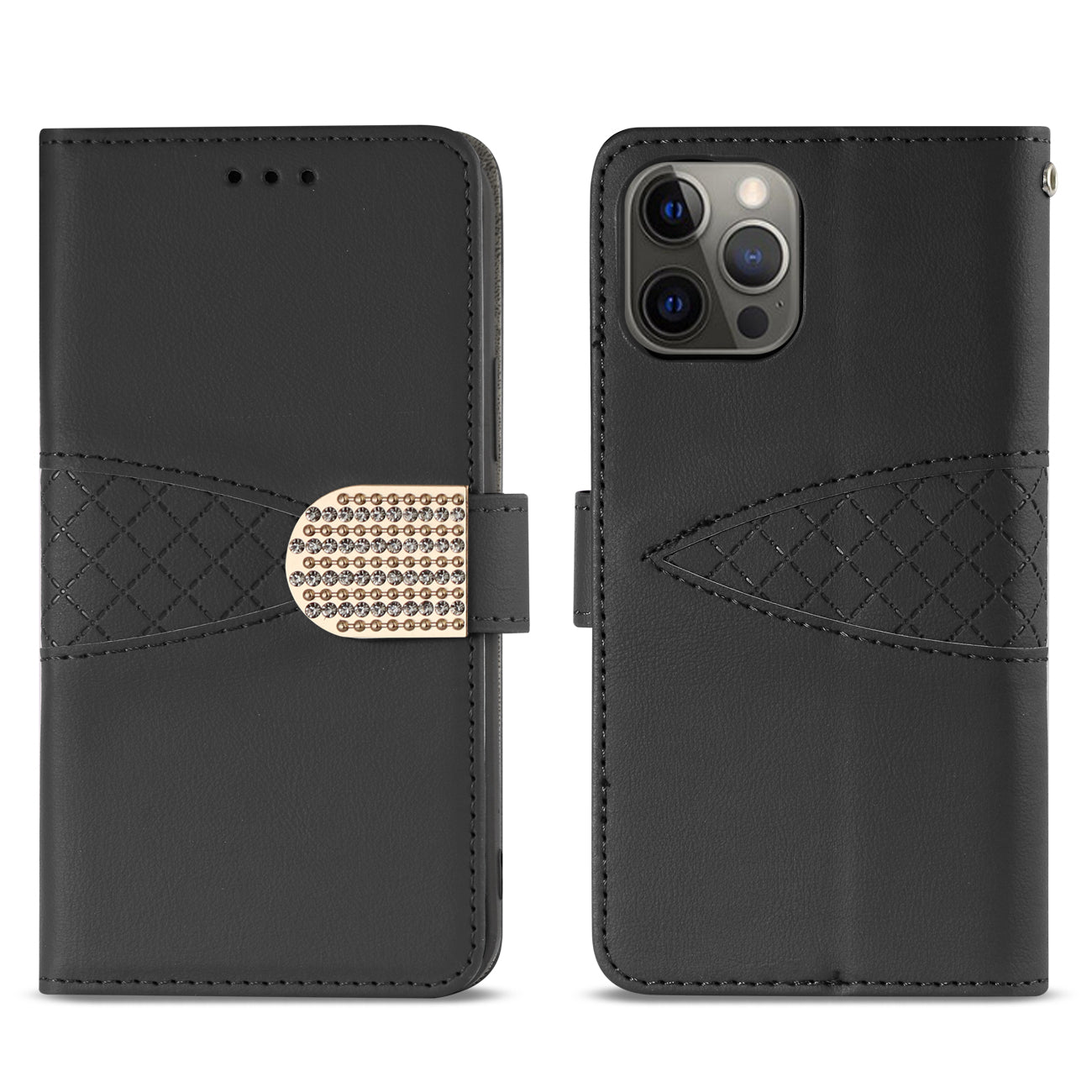 Reiko 3-In-1 Wallet Case for IPHONE 12/ IPHONE 12 PRO In Black