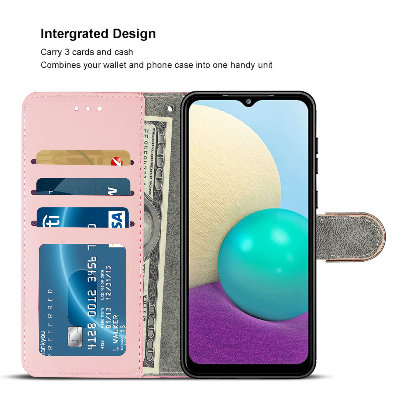 Wallet Case 3 In 1 Reiko Samsung Galaxy A02 Pink Color