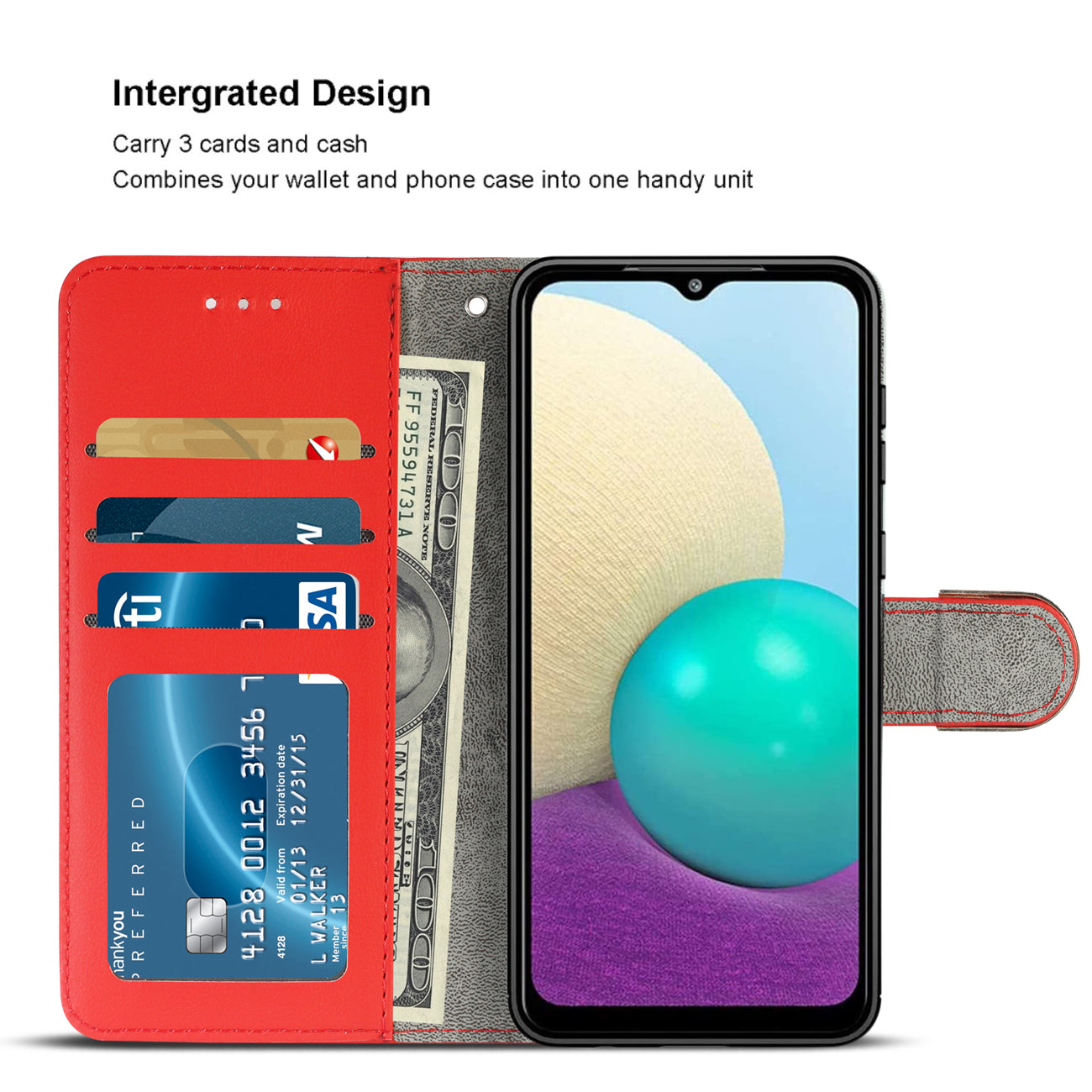 Reiko Samsung Galaxy A02 3-In-1 Wallet Case In Red