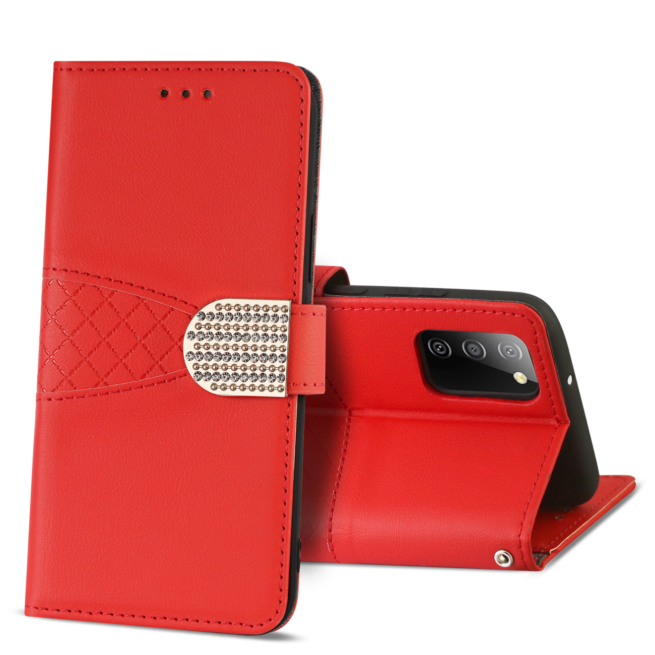 Wallet Case 3 In 1 Reiko Samsung Galaxy A02S Red Color