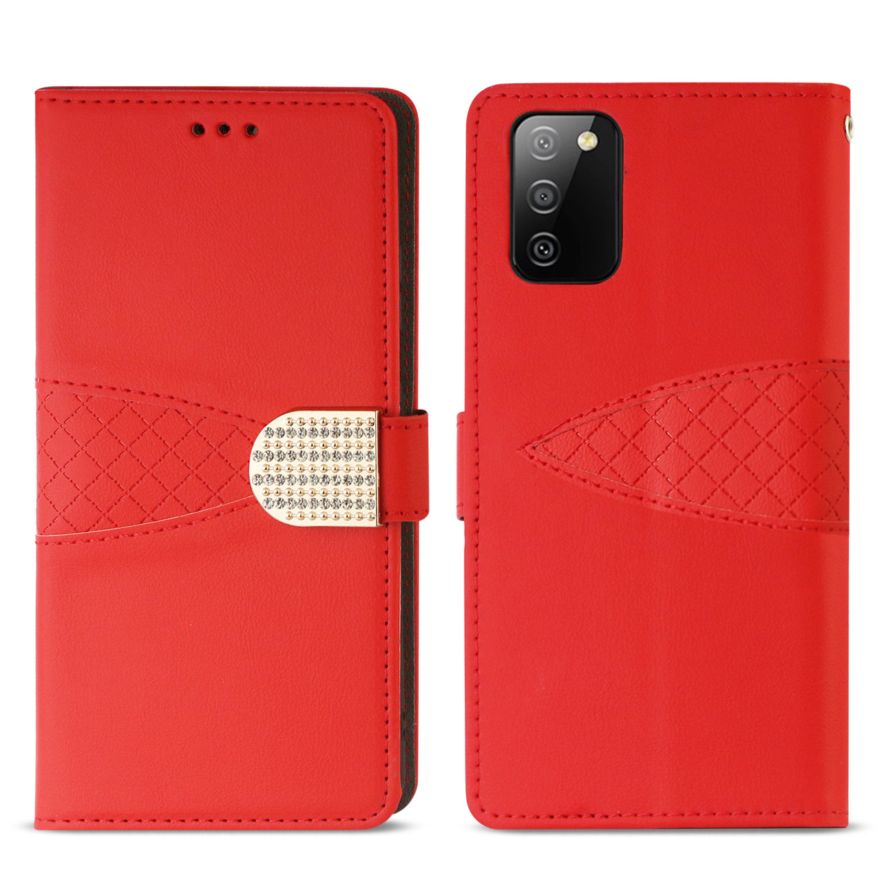 Wallet Case 3 In 1 Reiko Samsung Galaxy A02S Red Color