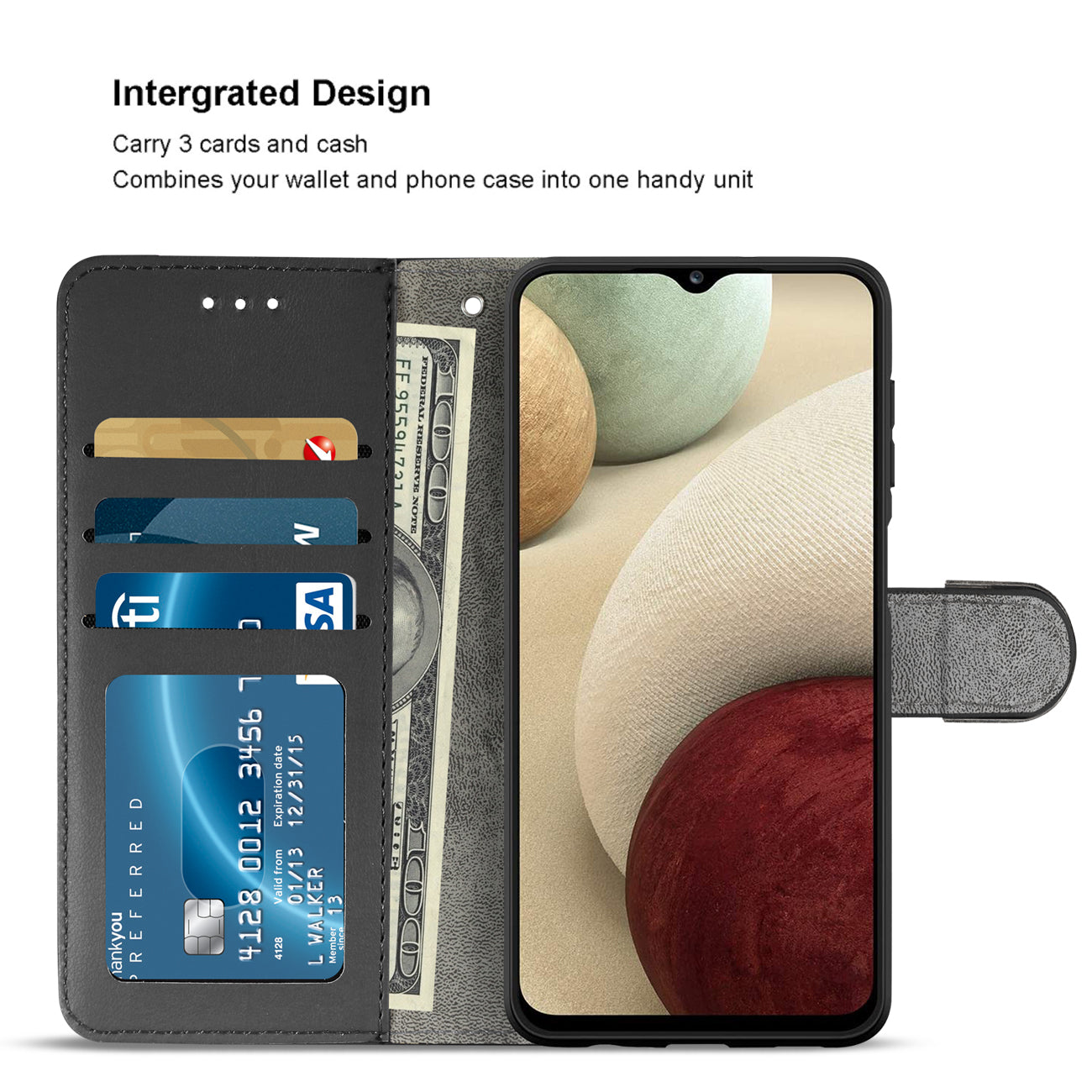 Reiko Samsung Galaxy A12 5G 3-In-1 Wallet Case In Black