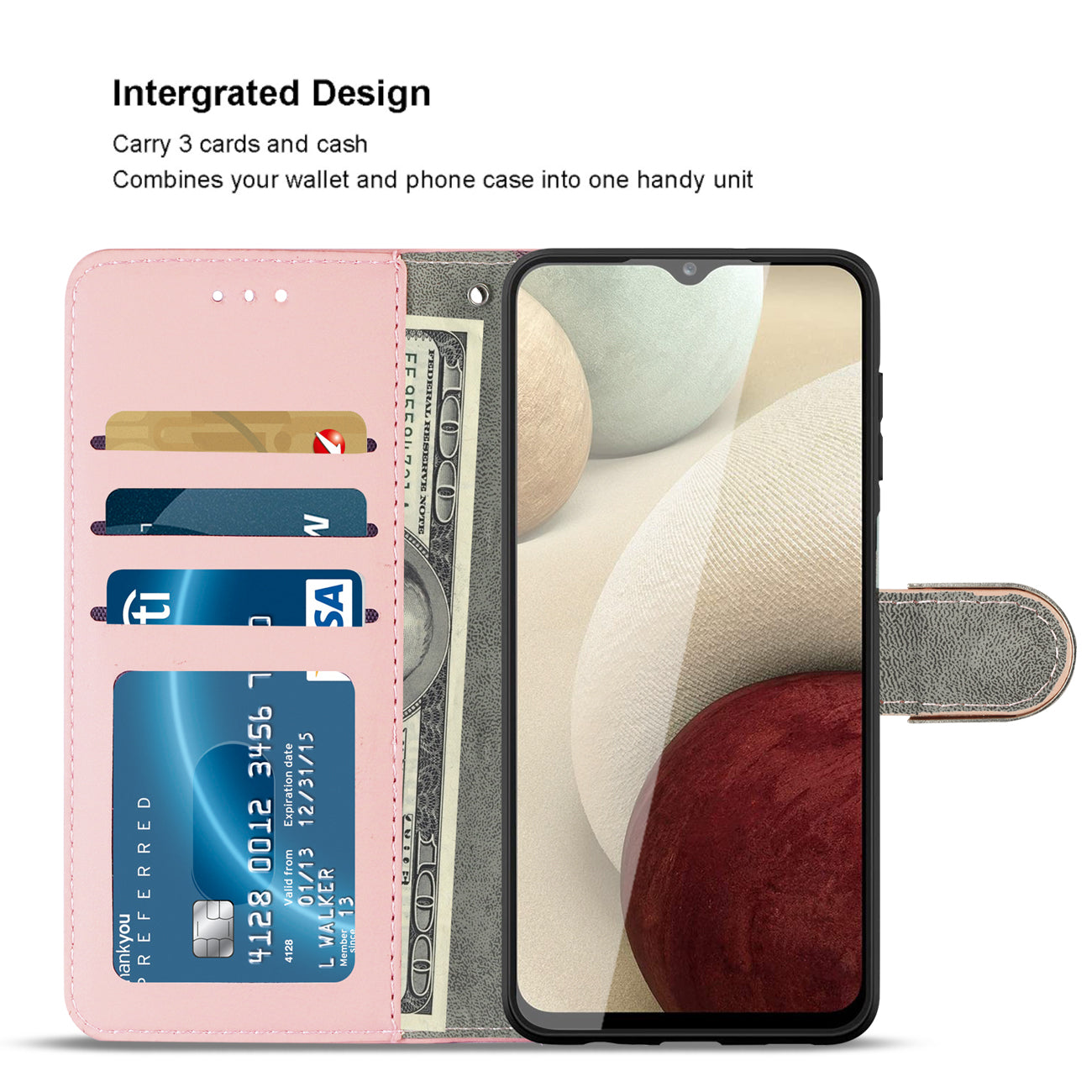 Reiko Samsung Galaxy A12 5G 3-In-1 Wallet Case In Pink