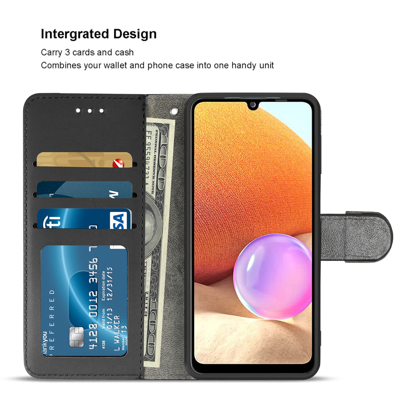 Reiko Samsung Galaxy A32 5G 3-In-1 Wallet Case In Black