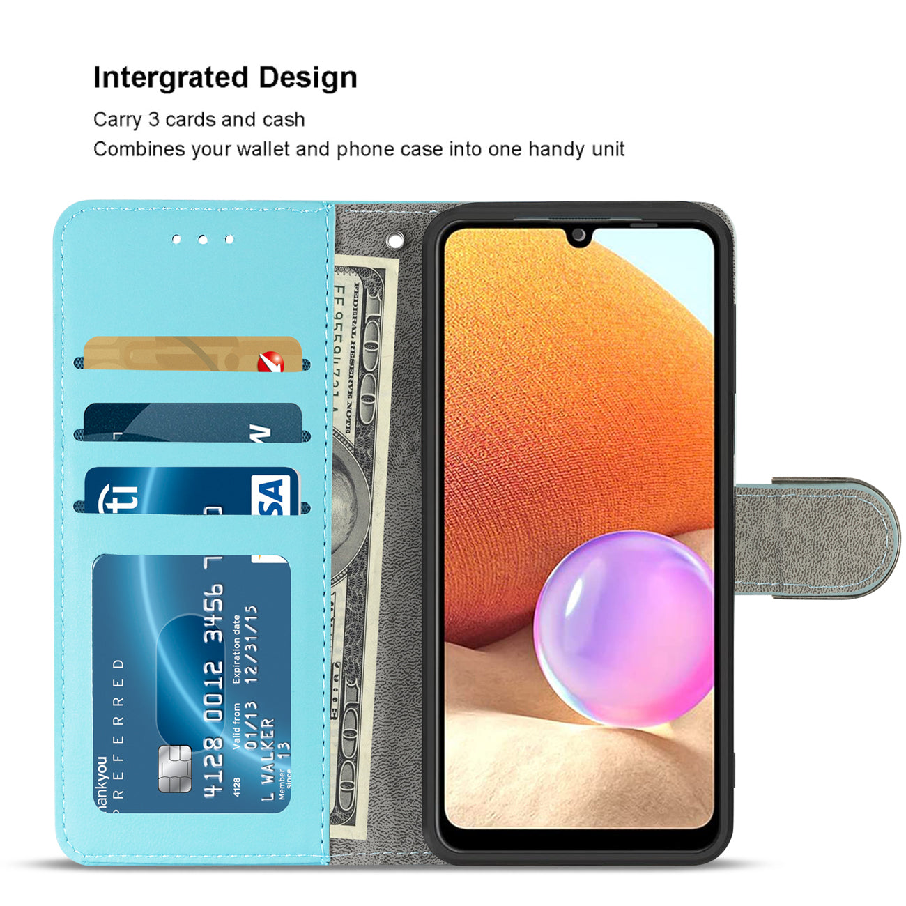 Reiko Samsung Galaxy A32 5G 3-In-1 Wallet Case In Blue