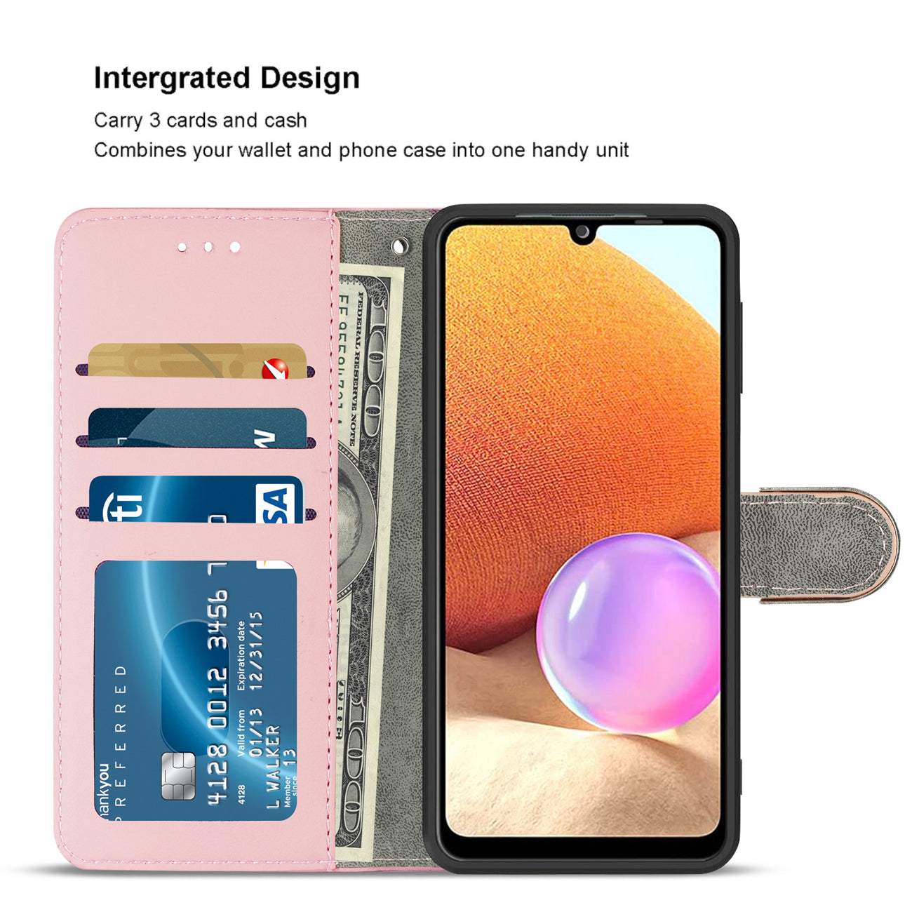 Reiko Samsung Galaxy A32 5G 3-In-1 Wallet Case In Pink