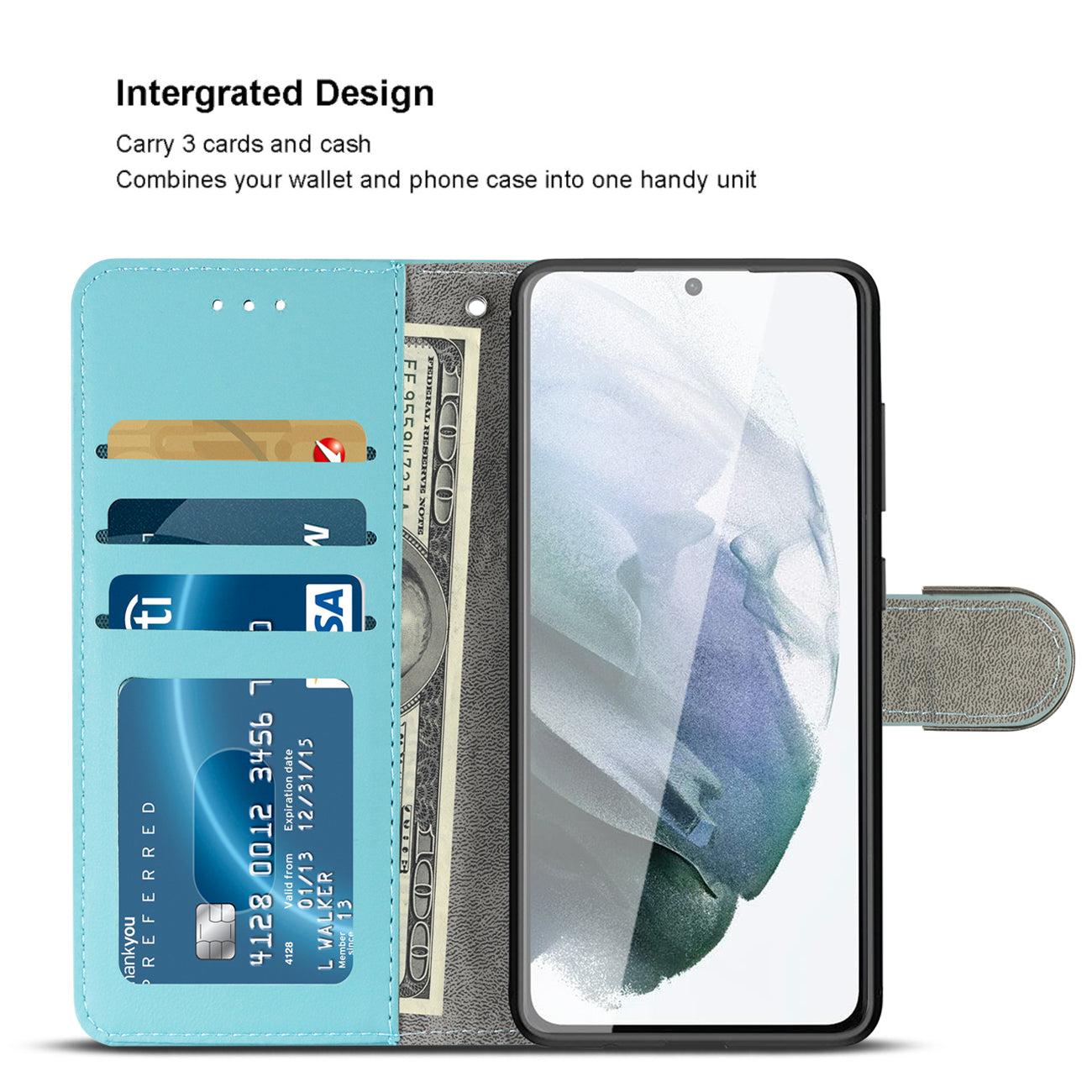 Wallet Case 3-In-1 Samsung Galaxy S21/ S30 Blue Color