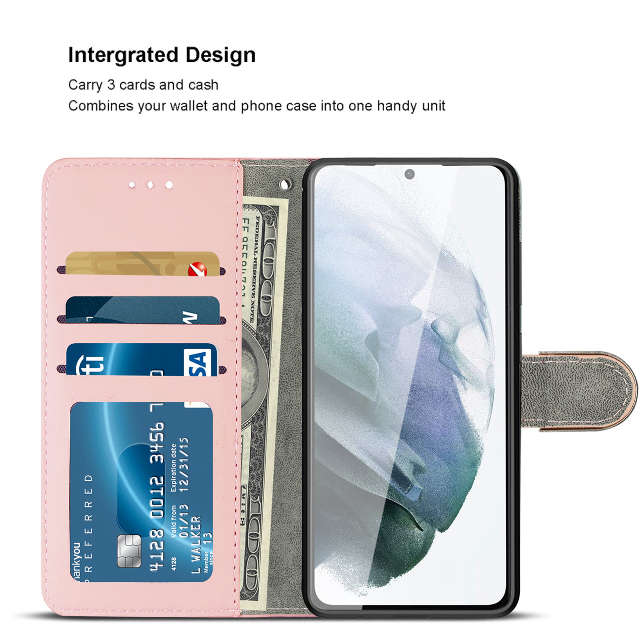 Wallet Case 3-In-1 Samsung Galaxy S21/ S30 Plus Pink Color