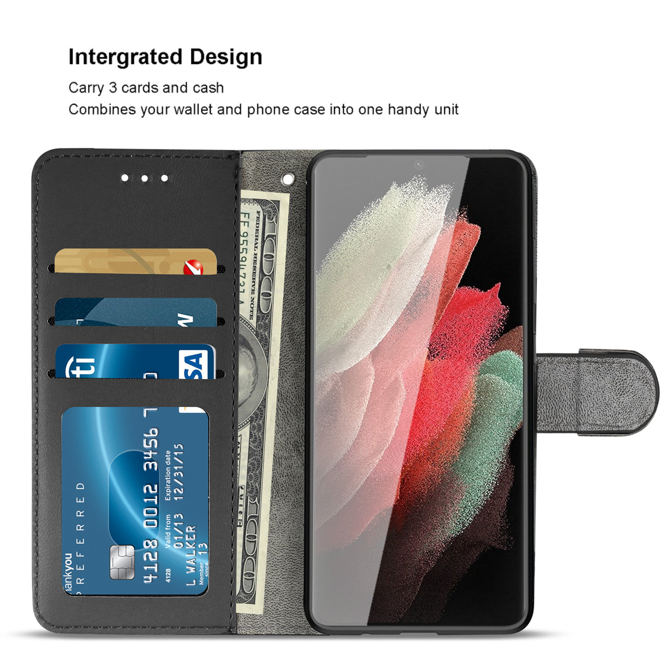 Reiko Samsung Galaxy S21 Ultra 3-In-1 Wallet Case In Black