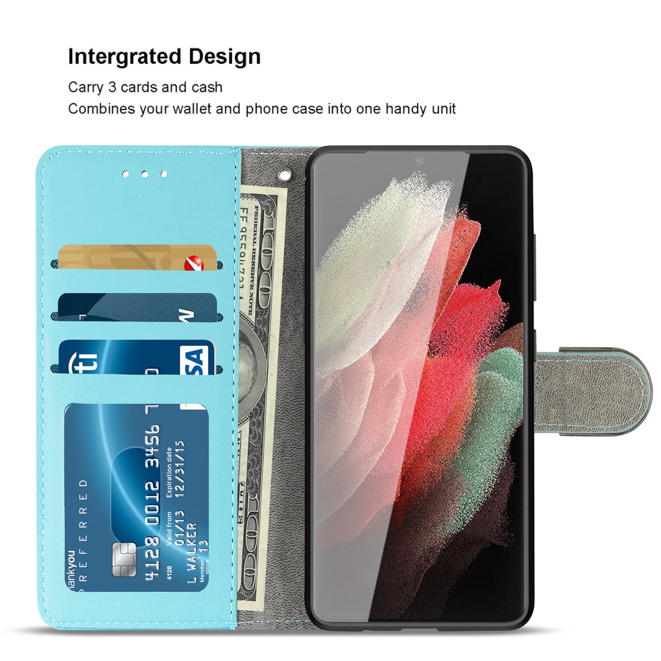 Reiko Samsung Galaxy S21 Ultra 3-In-1 Wallet Case In Blue