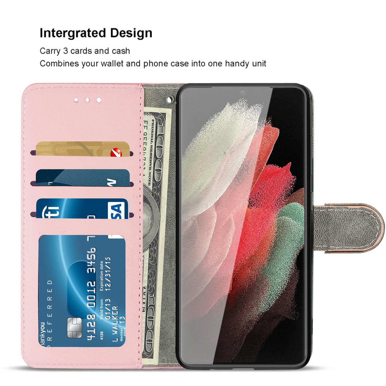 Reiko Samsung Galaxy S21 Ultra 3-In-1 Wallet Case In Pink