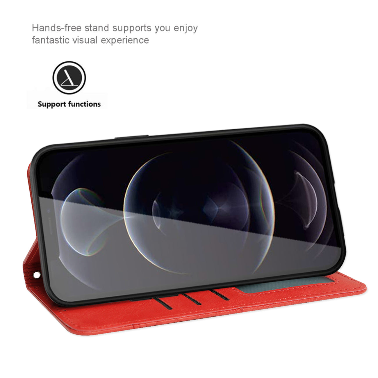 Wallet Case 3-In-1 Apple iPhone 12 Pro Max Reiko Red Color