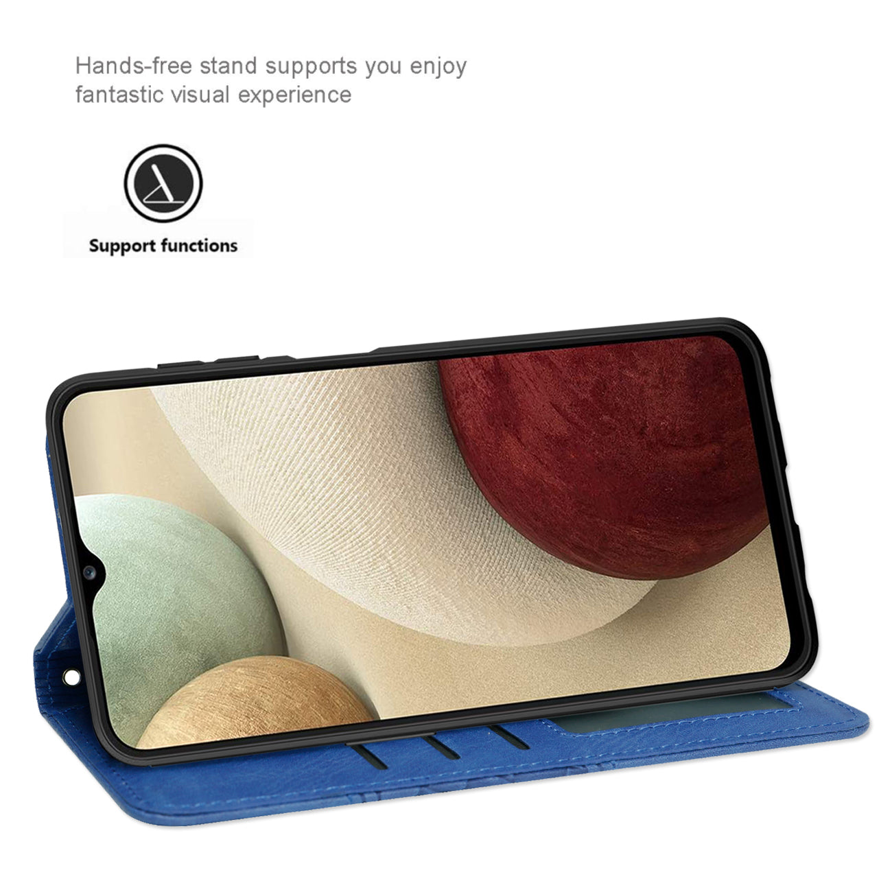 Reiko Samsung Galaxy A12/5G 3-In-1 Wallet Case In Blue