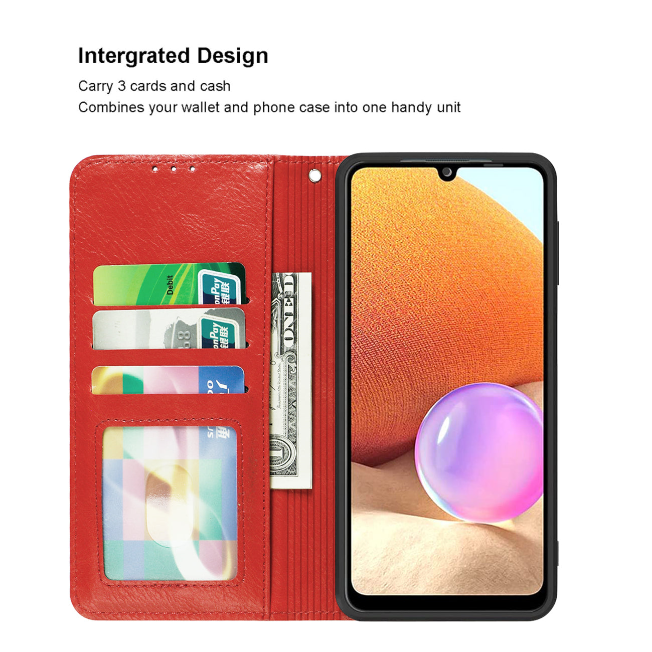 Reiko Samsung Galaxy A32/5G 3-In-1 Wallet Case In Red