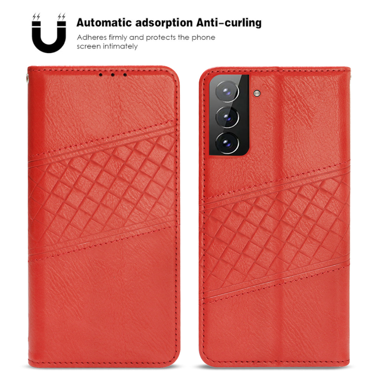 Reiko Samsung Galaxy S21 FE 3-In-1 Wallet Case In Red