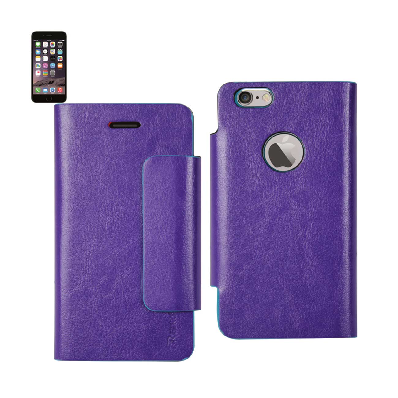 Wallet Case Flip Folio iPhone 6 Plus Blue And Purple Color
