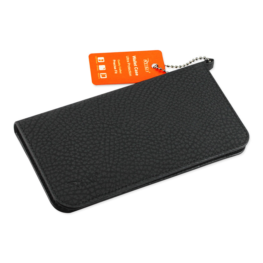 Wallet Phone Case Universal With Side Pockets Magnetic Flap Black Color