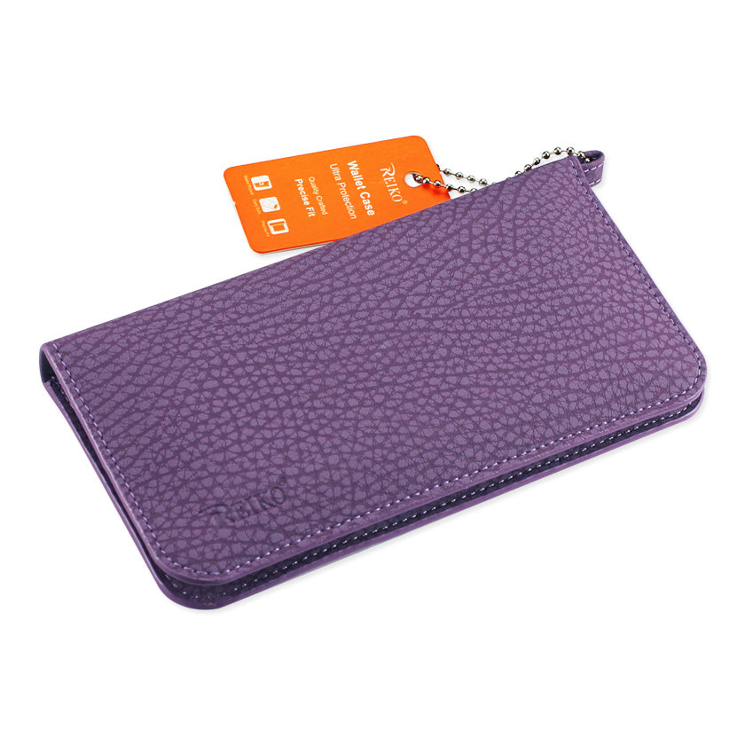 Wallet Phone Case Universal With Side Pockets Magnetic Flap Purple Color