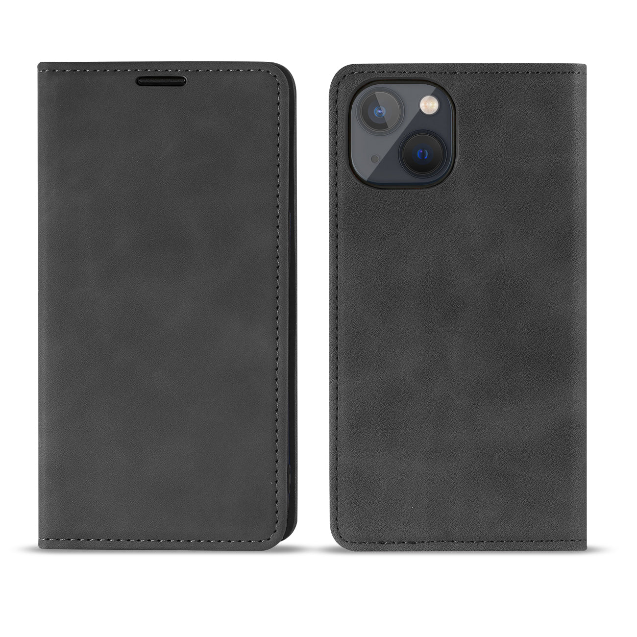 Wallet Case Leather Magnetic Apple iPhone 13 Black Color