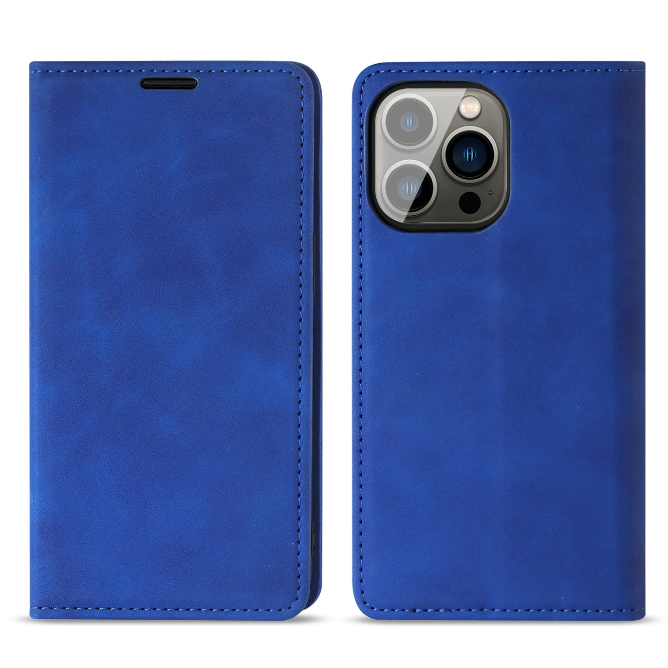 Wallet Phone Case Leather Magnetic Apple iPhone 13 Pro Blue Color