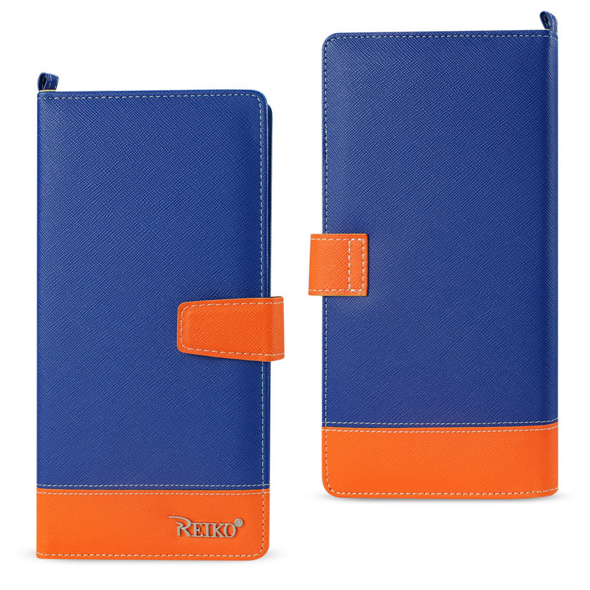 Wallet Case Super Multiple Card Slots iPhone 6/ 6S Two Tone Orange Navy Color