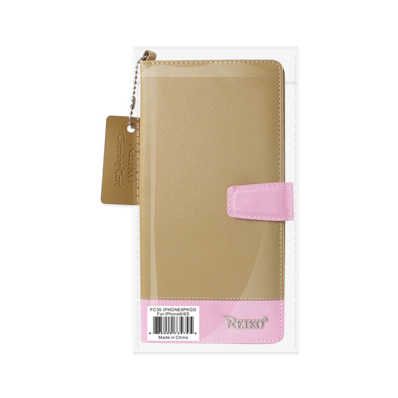 Wallet Case Super Multiple Card Slots iPhone 6/ 6S Two Tone Pink Gold Color