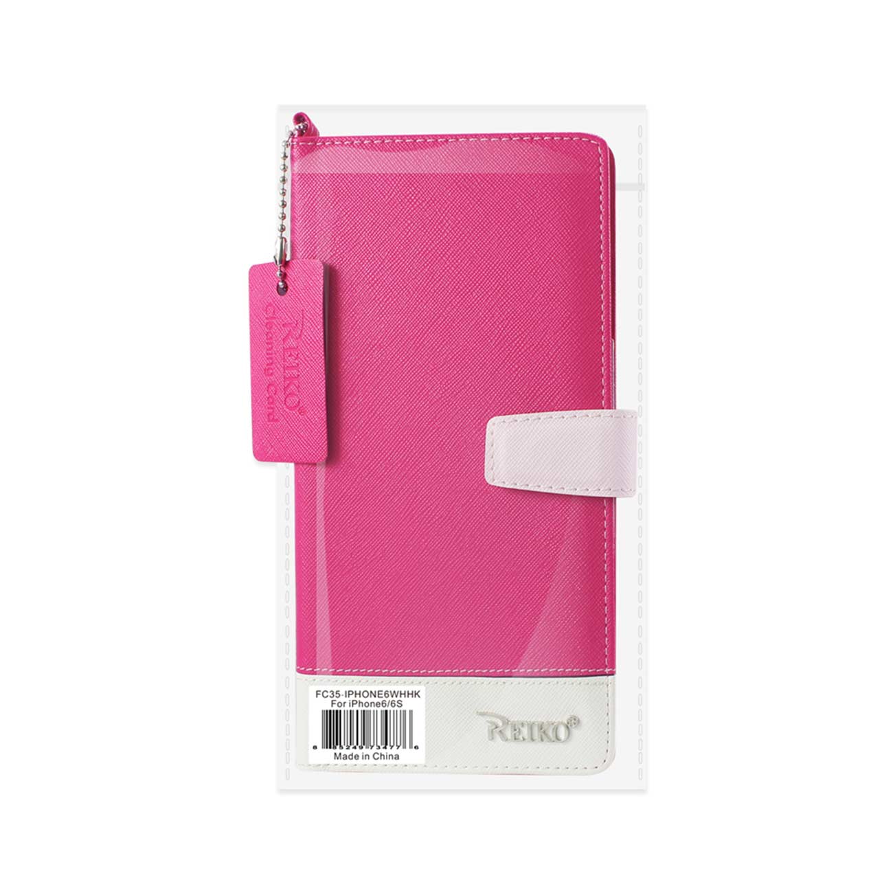 Wallet Case Super Multiple Card Slots iPhone 6/ 6S Two Tone White Hot Pink Color