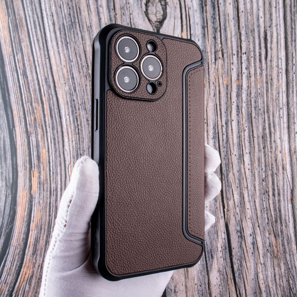 Magnetic wallet Leather phone case For Apple iPhone 14 In Brown