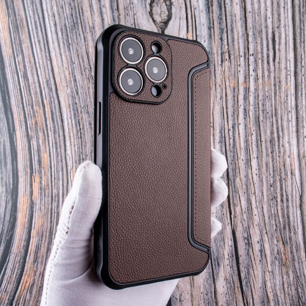 Wallet Phone Case Leather Magnetic Samsung Galaxy S23 Brown Color