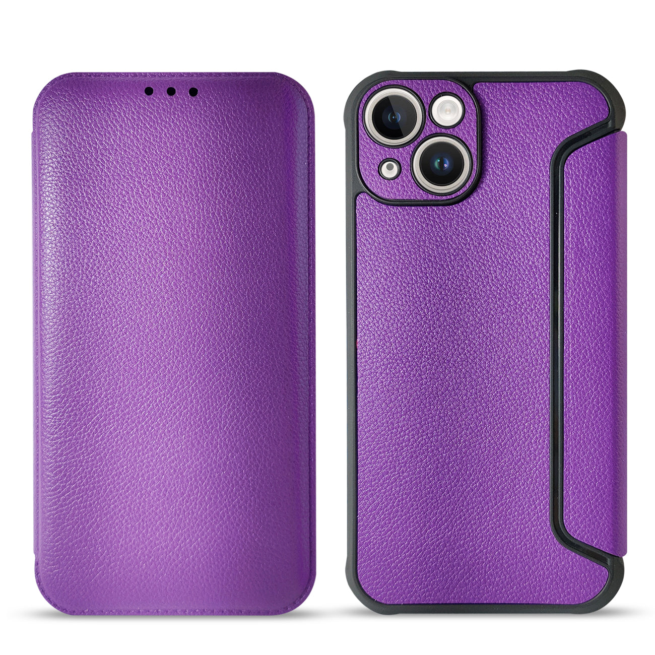 Wallet Phone Case Leather Magnetic Apple iPhone 14 Purple Color