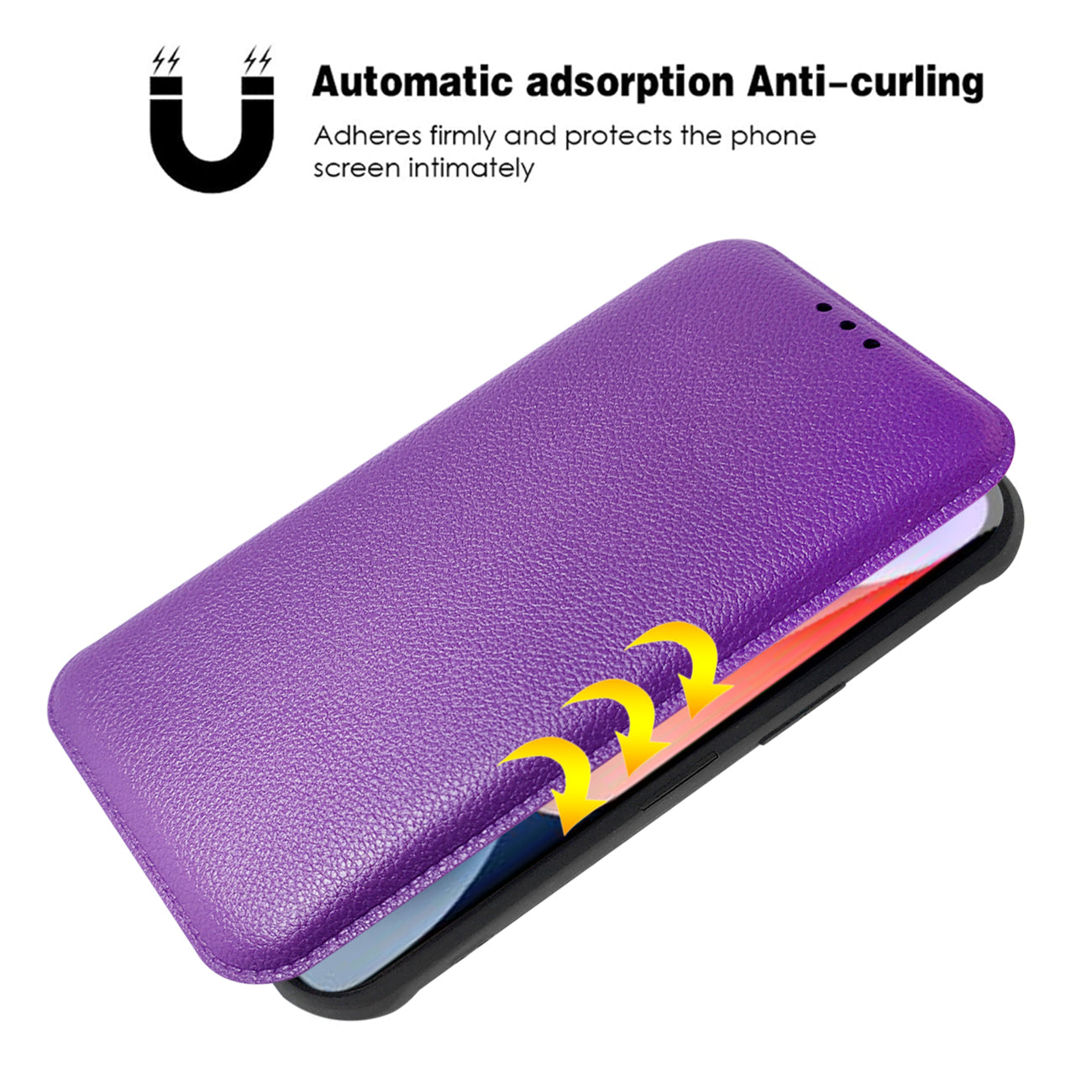 Wallet Phone Case Leather Magnetic Apple iPhone 14 Purple Color