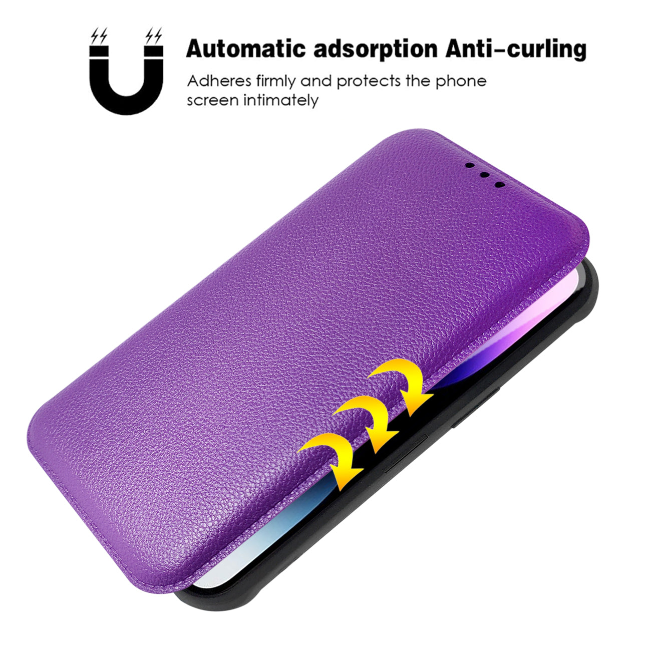 Wallet Phone Case Leather Magnetic Apple iPhone 14 Pro Max Purple Color