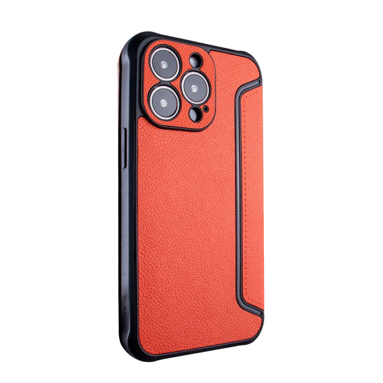 Wallet Phone Case Leather Magnetic Samsung Galaxy A14 5G Orange Color