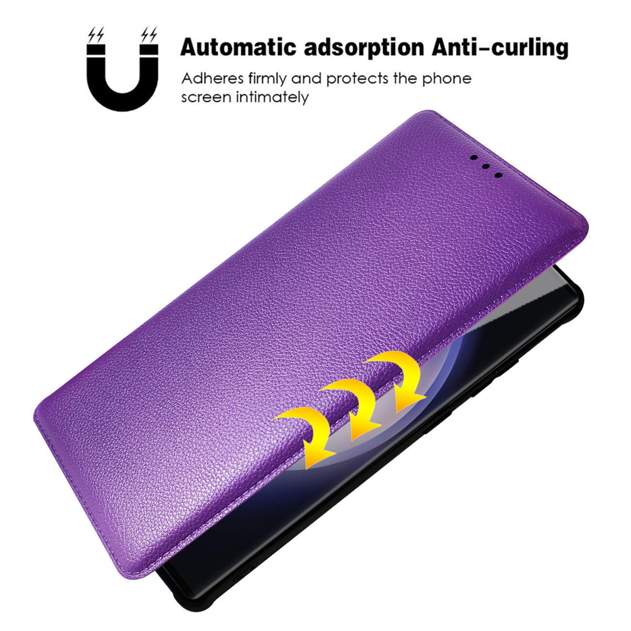 Wallet Phone Case Leather Magnetic Samsung Galaxy S23 Ultra Purple Color