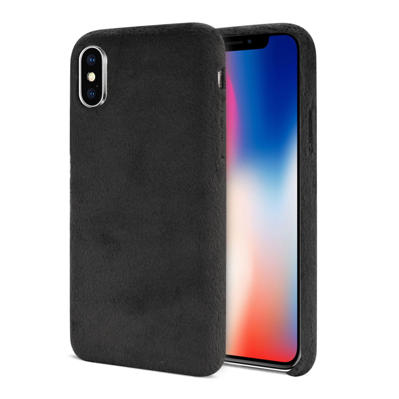 Case TPU Soft Fuzzy Fur iPhone X/ iPhone XS Black Color