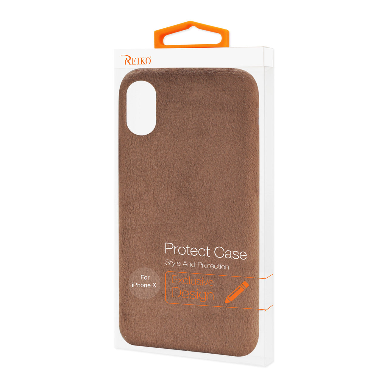 iPhone X/iPhone XS Fuzzy Fur Soft TPU Case In Brown