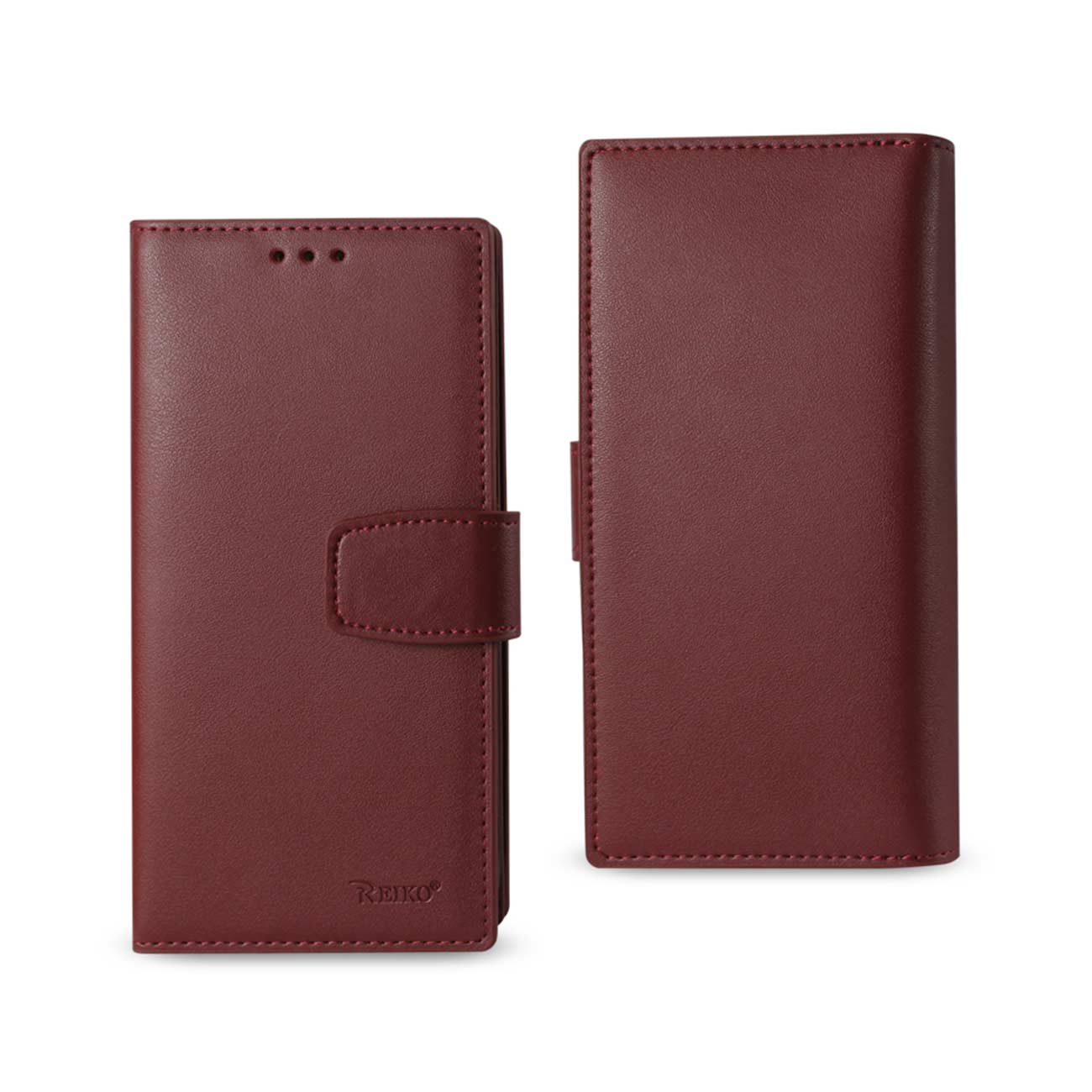 Wallet Case Genuine Leather RFID Samsung Galaxy S7 Edge Burgundy Color