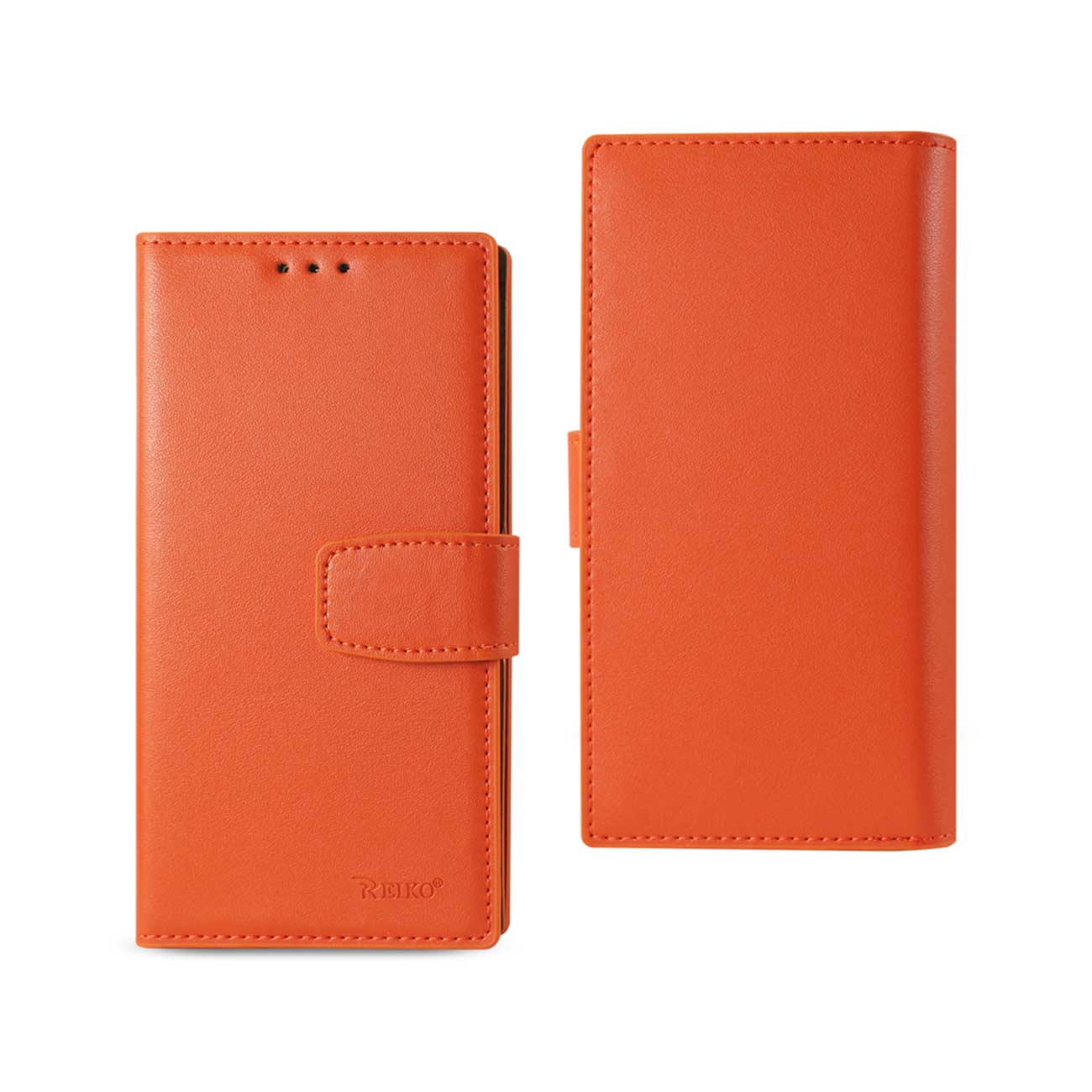 Wallet Case Genuine Leather RFID Samsung Galaxy S7 Tangerine Color