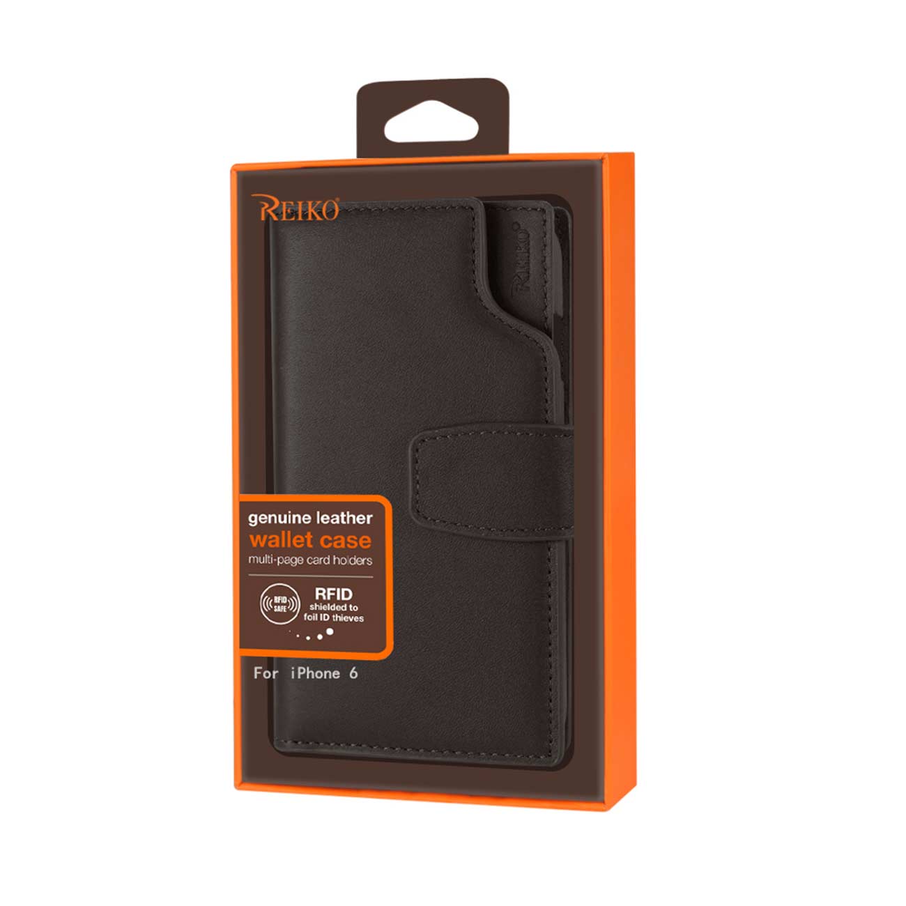 Wallet Case Genuine Leather Open Thumb Cut iPhone 6 Umber Color